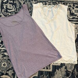 Coldwater Creek  Ivory Tank and Lavender Tank Top